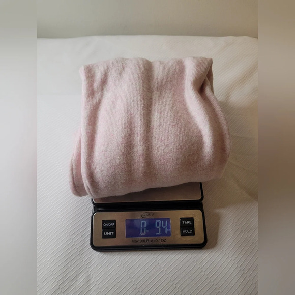 J. Crew Factory Wool Blend Heathered Pink Balloon Puff Sleeve Turtleneck Sweater - Picture 7 of 7